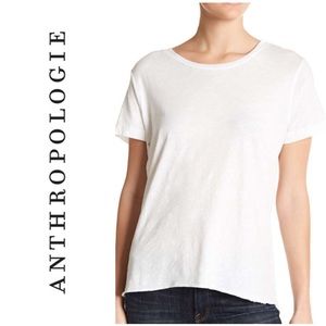 ANTHROPOLOGIE SUNDRY Tie Back Hi-Lo Tee White Sz 2